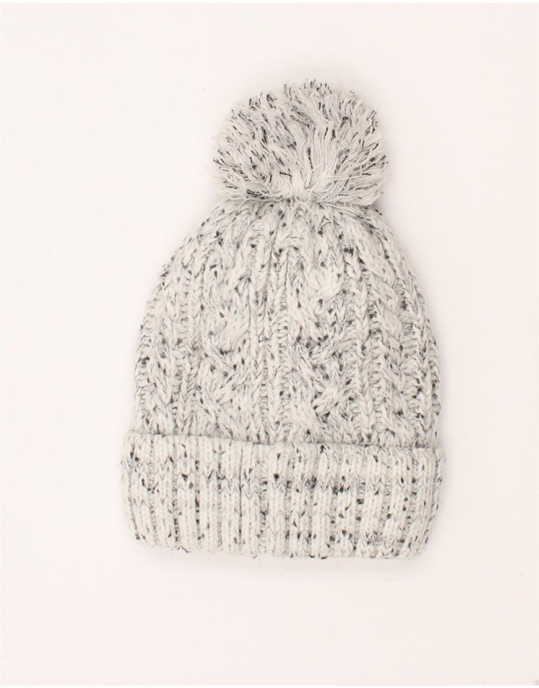 Superdry Bonnet en tricot pour femme Taille unique Gris Acrylique moucheté