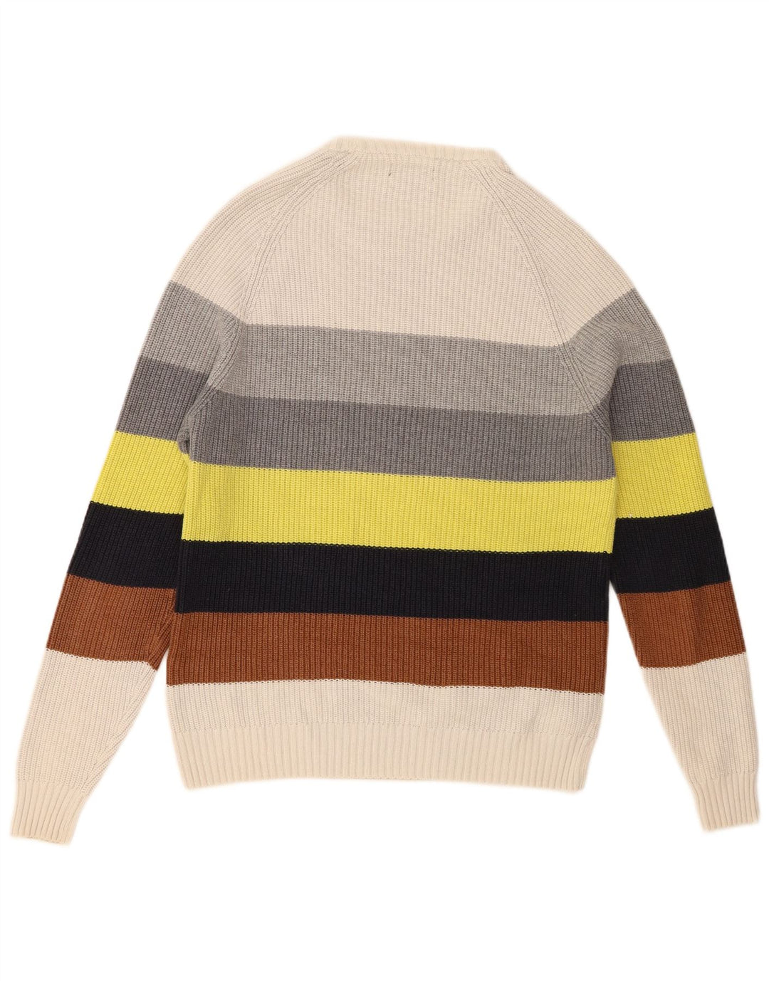 Zara Pull à col rond en coton rayé multicolore moyen pour homme