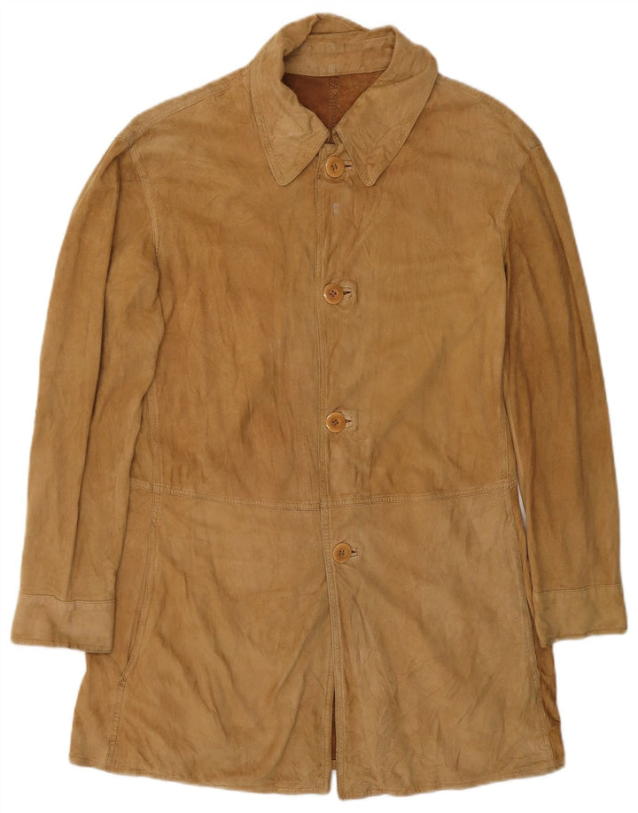 A. RASPINI Veste en daim pour homme UK 36 Petit cuir marron
