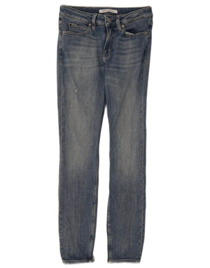 CALVIN KLEIN Womens Slim Jeans W26 L30 Blue Cotton