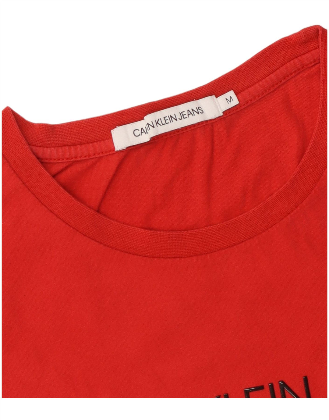 Calvin Klein Jeans T-shirt graphique pour femme UK 12 Rouge moyen