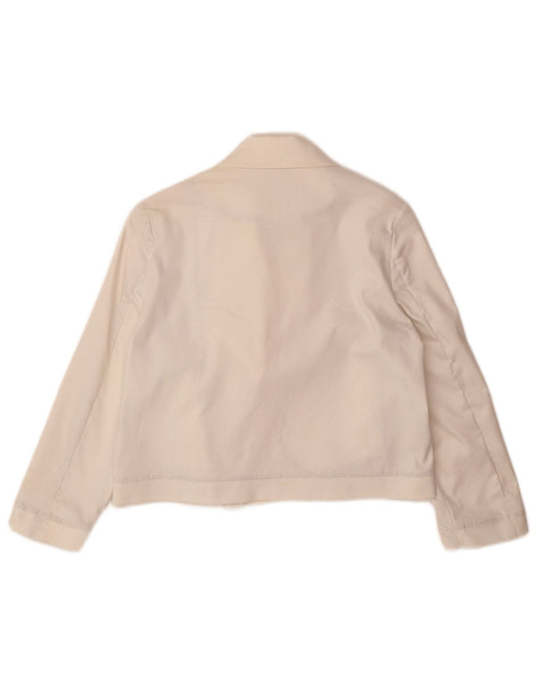 vintage Girls Crop Bomber Jacket 11-12 ans Coton Blanc