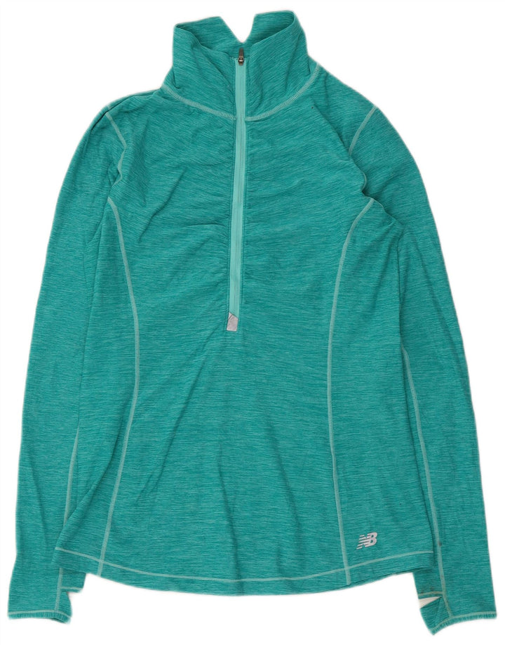 New Balance Haut de survêtement à col zippé pour femme UK 12 Vert moyen