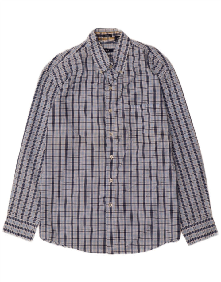 IZOD Chemise Homme Grand Carreau Bleu Coton