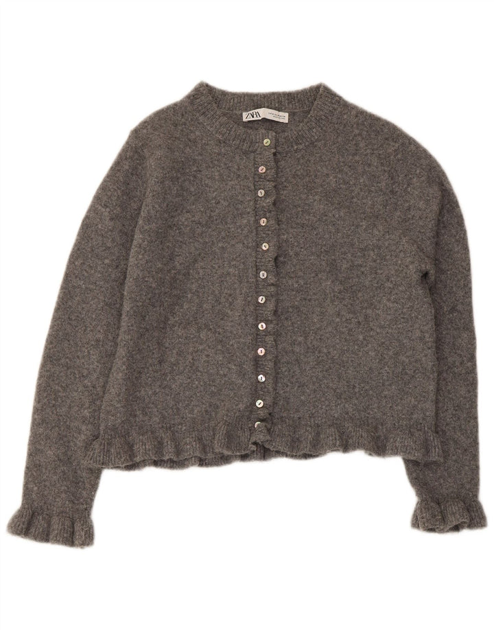 Zara Femme Boléro Jumper UK 14 Gris Moyen Polyester