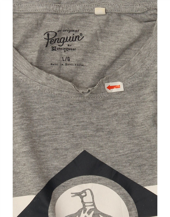 Penguin T-Shirt Graphique Homme Grand Gris Coton