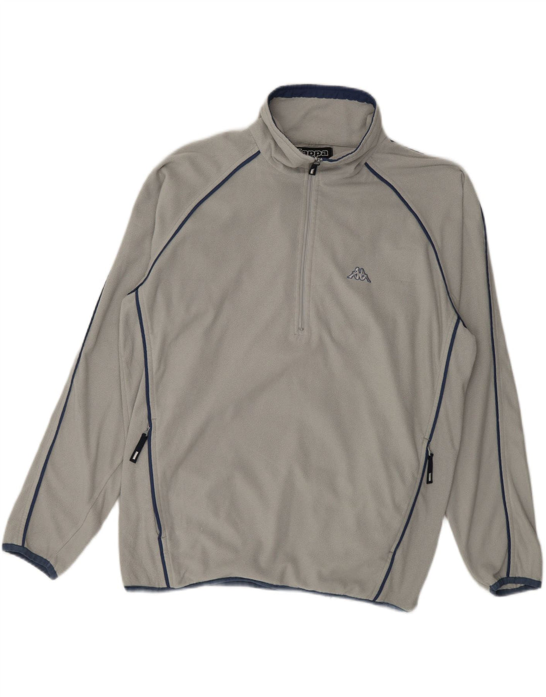 Kappa Pull polaire à col zippé pour homme Taille L Gris Polyester