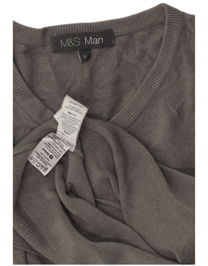 Marks & Spencer Pull col V pour homme en acrylique gris Taille L