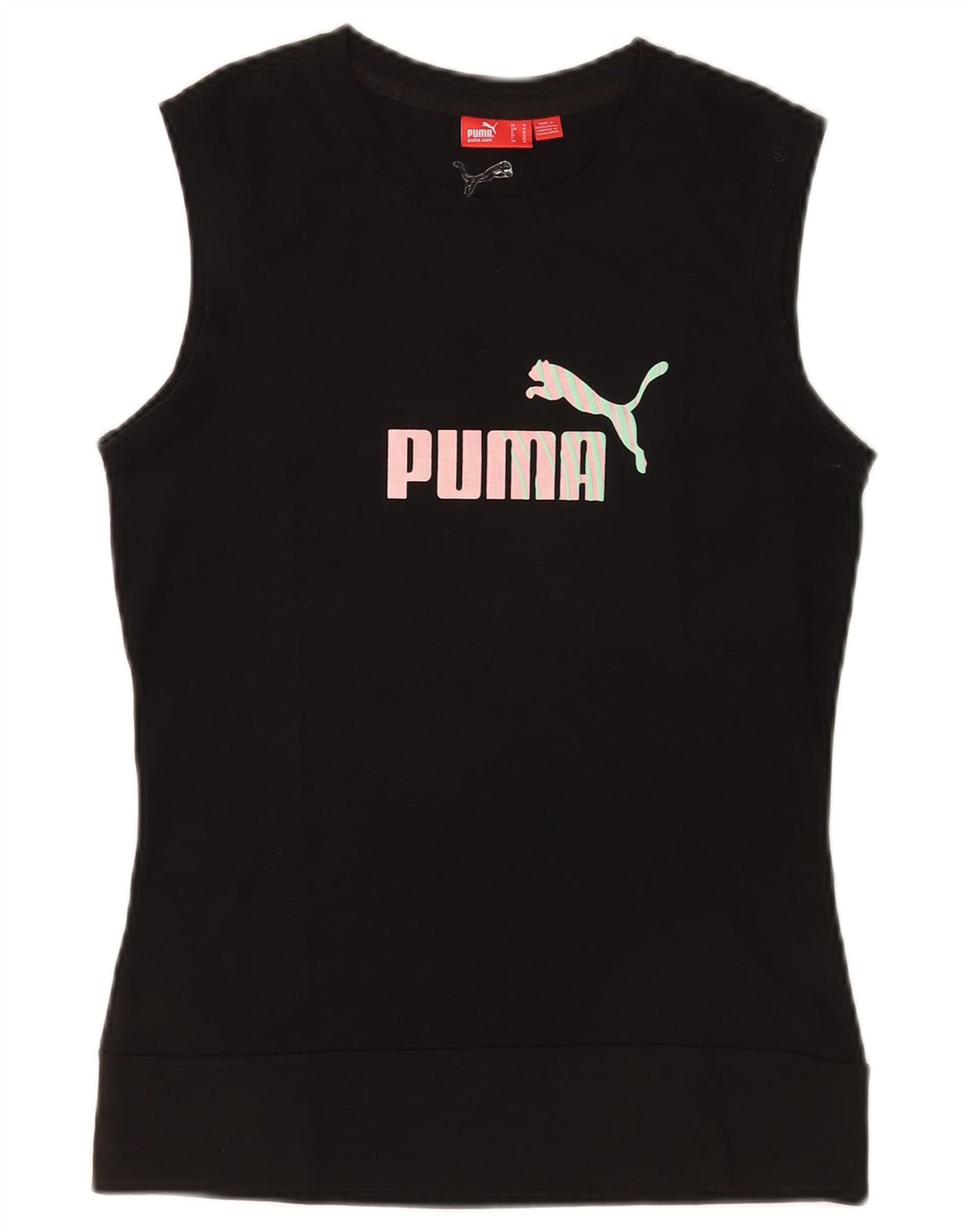 Puma Débardeur graphique pour femme UK 12 Coton noir moyen