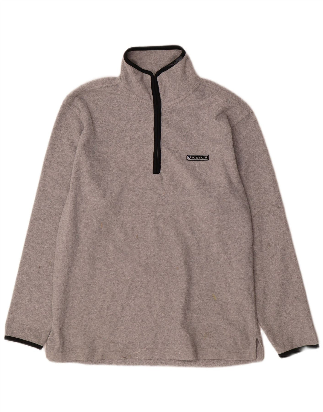 Asics Pull Polaire Zip Neck Homme Gris Moyen