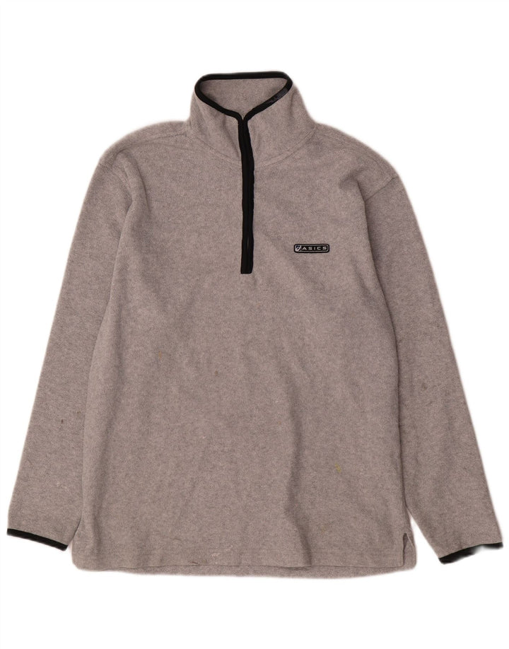 Asics Pull Polaire Zip Neck Homme Gris Moyen