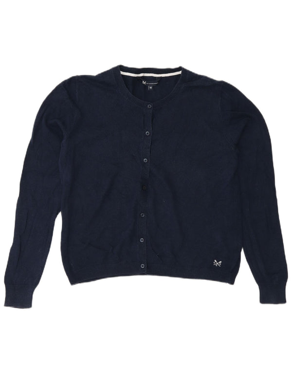 Crew Clothing Pull cardigan pour femme UK 10 Petit coton bleu marine