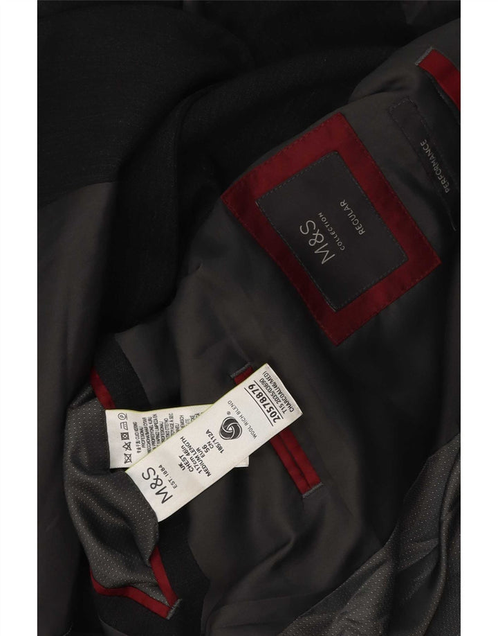 Marks & Spencer Veste blazer à 2 boutons pour homme UK 46 XL Gris Polyester