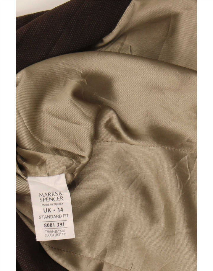 Marks & Spencer Veste blazer à 1 bouton pour femme UK 14 Marron moyen