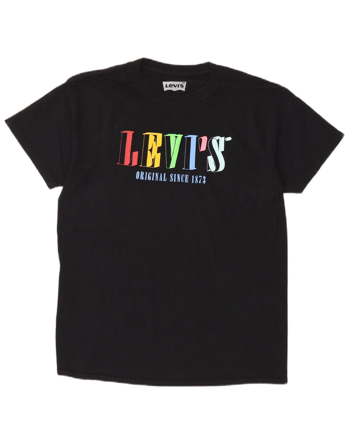 LEVI'S Mens Graphic T-Shirt Top Medium Black Cotton