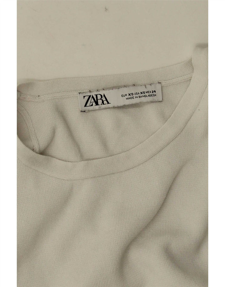 Zara Womens Crop Débardeur UK 4 XS Blanc