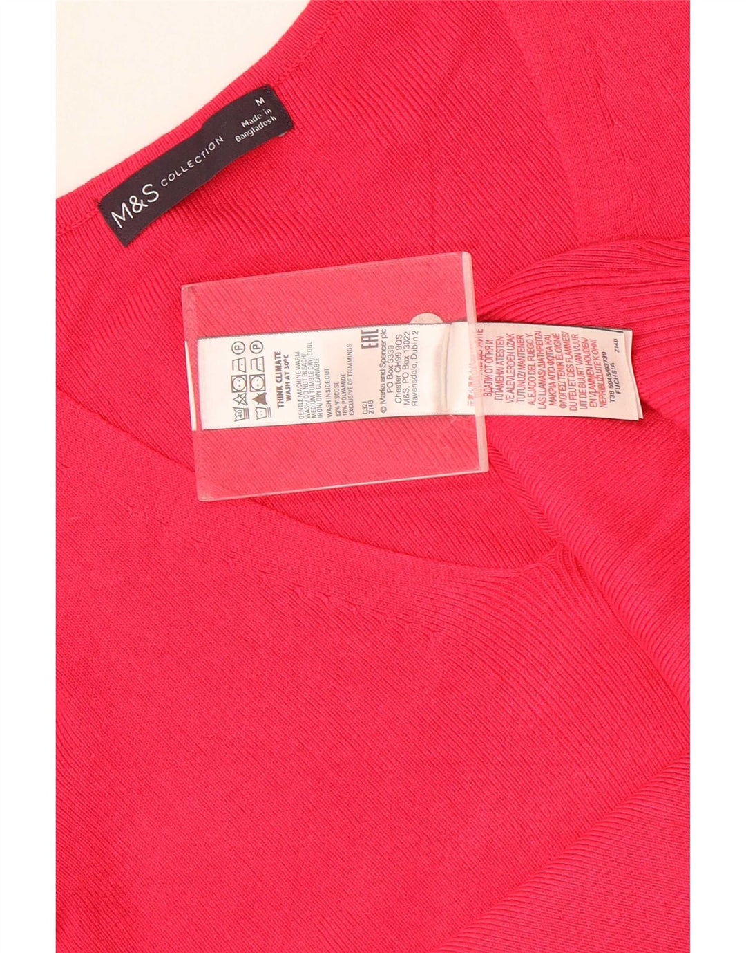Marks & Spencer Chemisier court pour femme UK 12 Viscose rose moyen