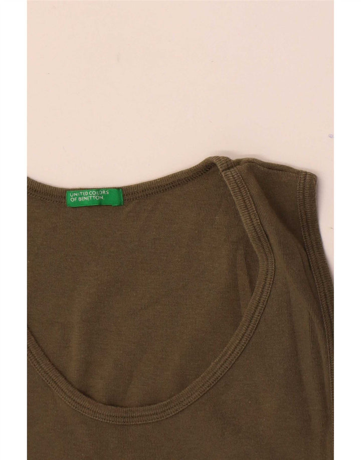 Benetton Débardeur graphique pour femme UK 8 Small Kaki