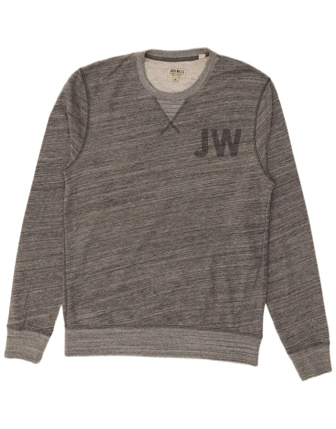 JACK WILLS Sweat-shirt graphique pour homme en coton à fines rayures gris moyen