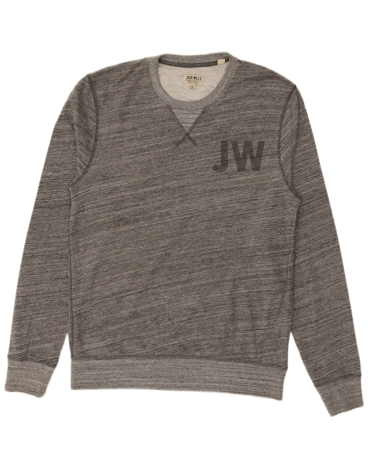 JACK WILLS Sweat-shirt graphique pour homme en coton à fines rayures gris moyen