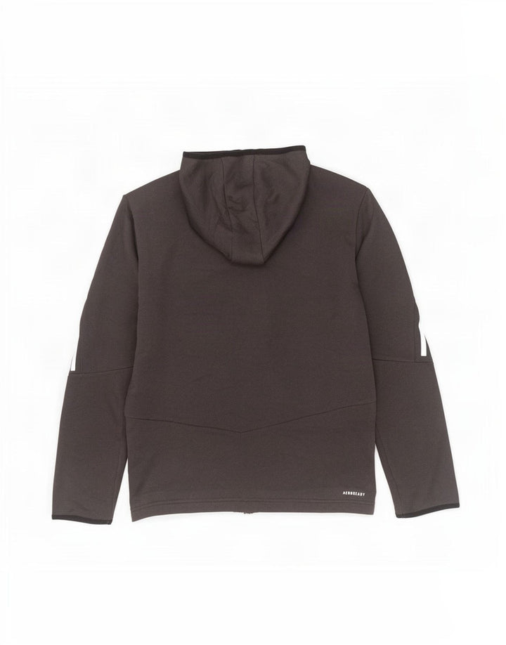 Adidas Pull à capuche zippé Aeroready pour homme, petit, gris, polyester