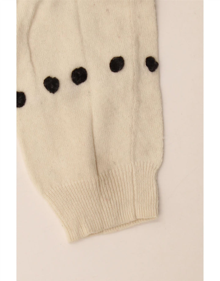 J. Crew Pull col bateau pour femme UK 10 Small Viscose blanc cassé