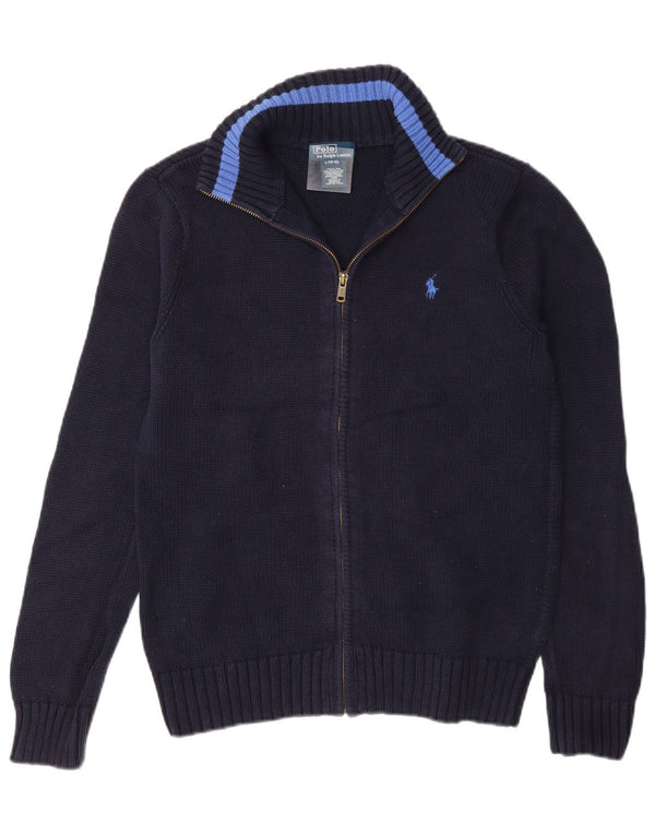 Polo Ralph Lauren Pull Cardigan Garçon 14-15 Ans Grand Bleu Marine Coton