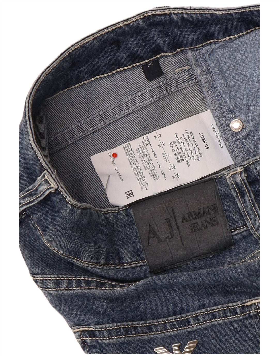 Armani Femme Jean Slim W28 L28 Bleu Marine Coton