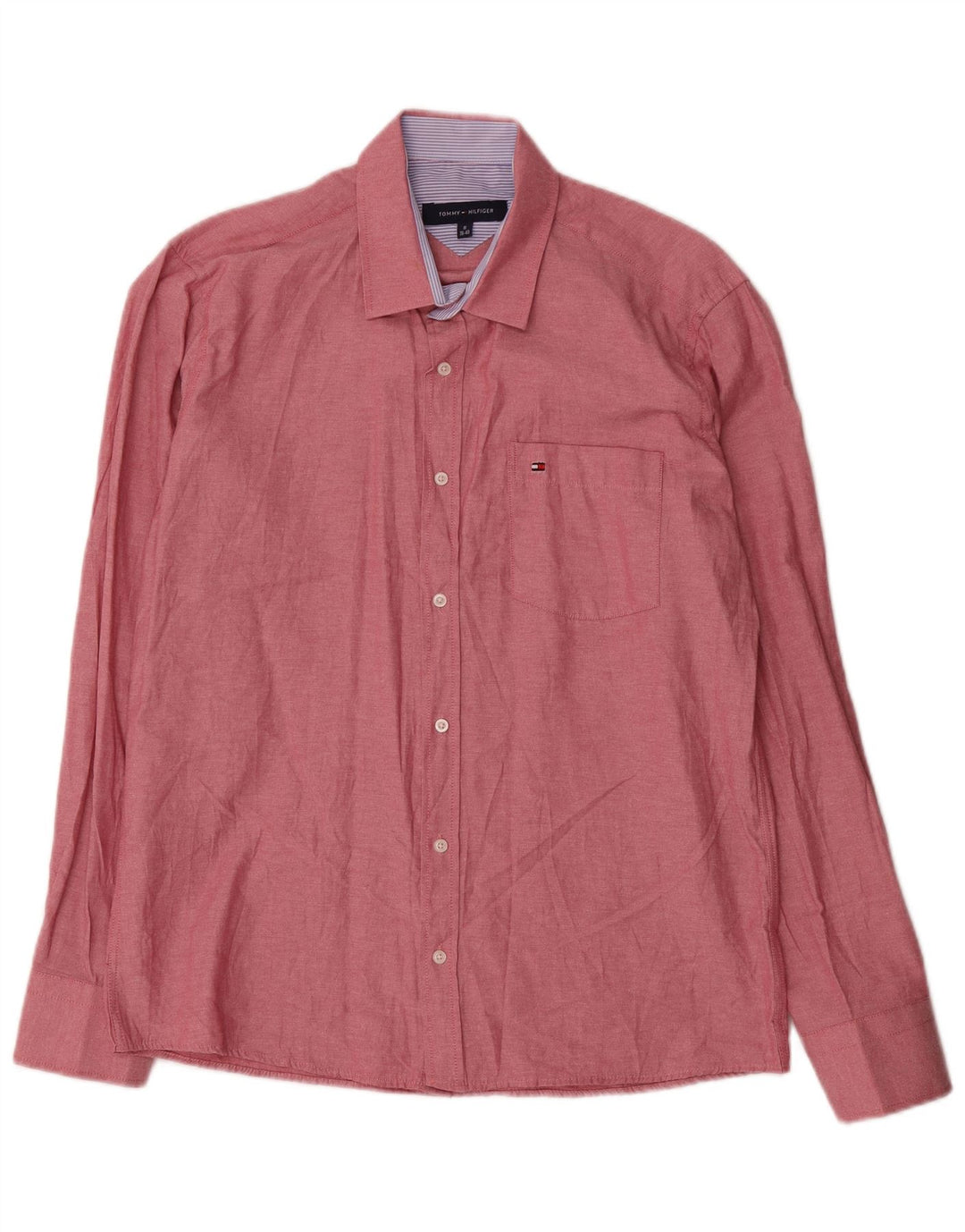 Tommy Hilfiger Chemise Homme Taille 39/40 Coton Rouge Moyen