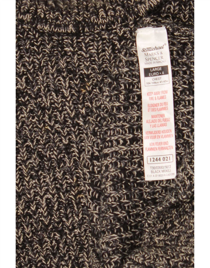 Marks & Spencer Pull col roulé pour homme Taille L Noir Moucheté