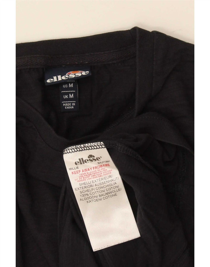 Ellesse T-Shirt Graphique Haut Noir Moyen Coton Homme