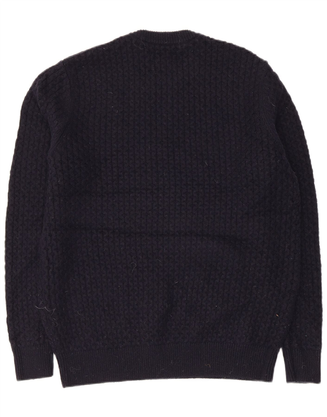Superdry Pull ras du cou pour homme en laine d'agneau bleu marine Large