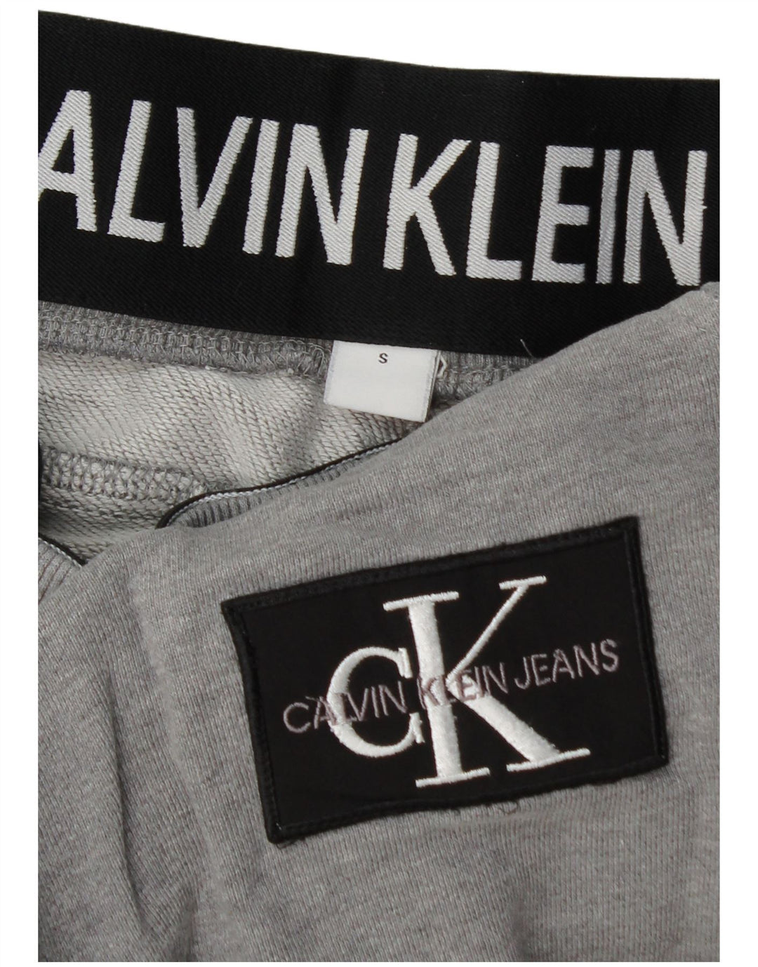 CALVIN KLEIN Pantalon de Survêtement Joggers Small Gris Coton Homme