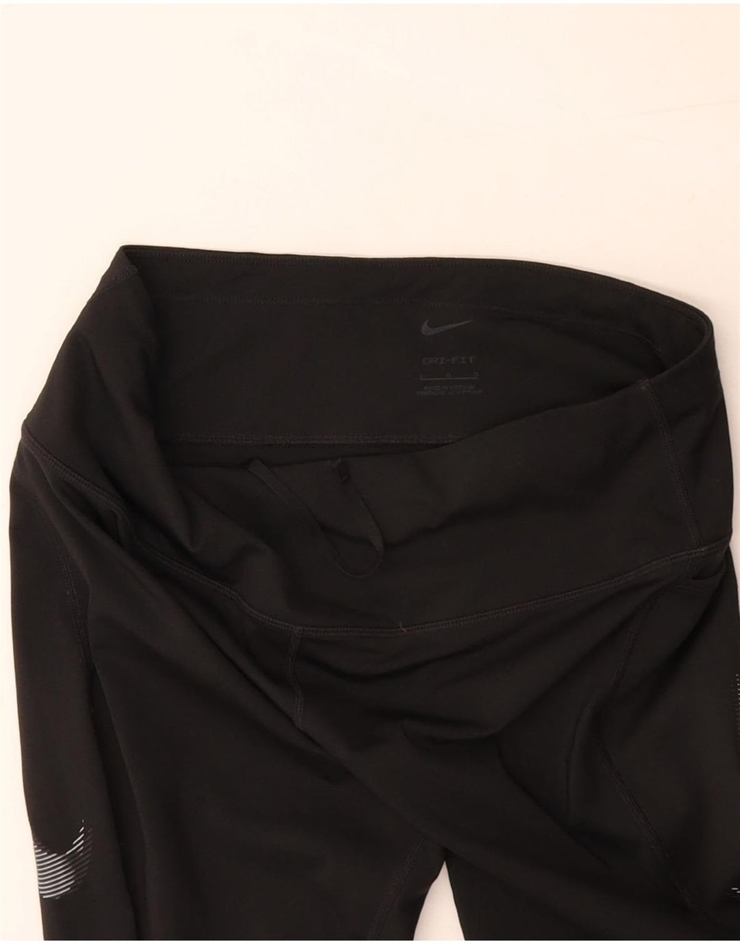 NIKE Legging graphique Dri Fit pour femme UK 14 Large Noir Polyester