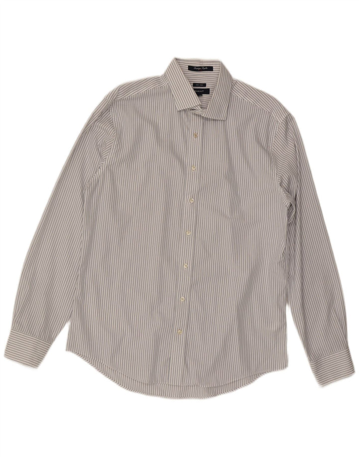 Gant Homme NON - IRON Chemise XL Blanc Rayé Coton