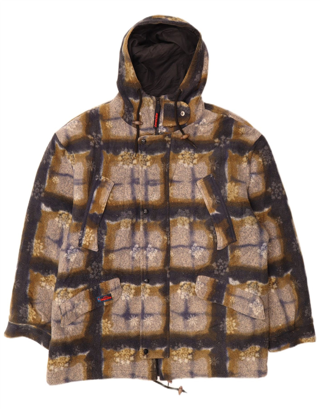 Invicta Veste polaire à capuche pour homme UK 42 XL Multicolore à carreaux Polyester