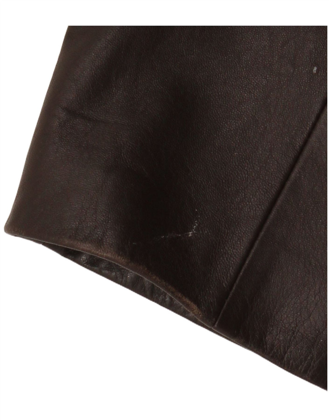 vintage Femme 3 Boutons Veste Blazer En Cuir UK 18 XL Cuir Marron