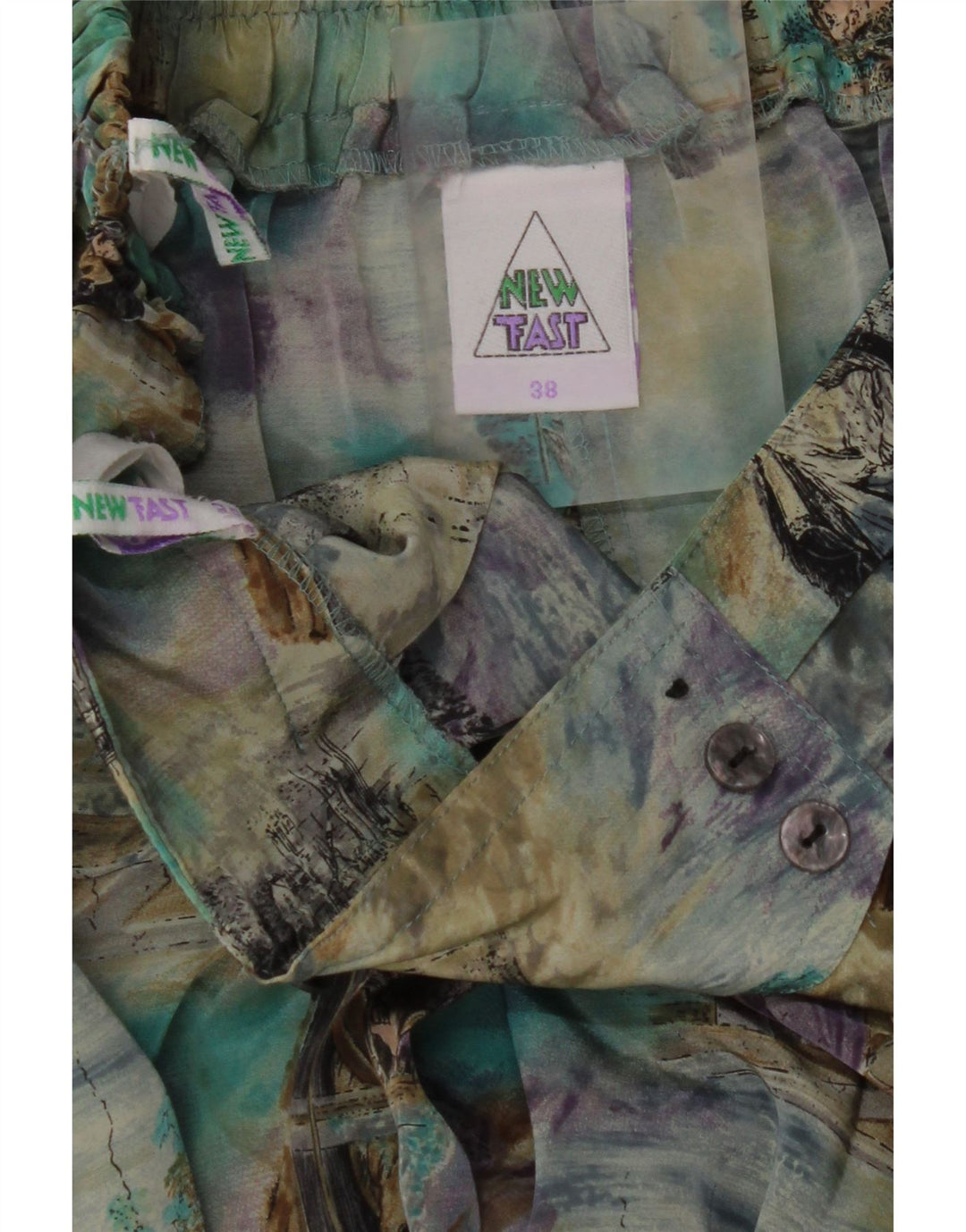 NEW FAST Jupe Plissée Femme EU 38 Medium W30 Multicolore Colourblock