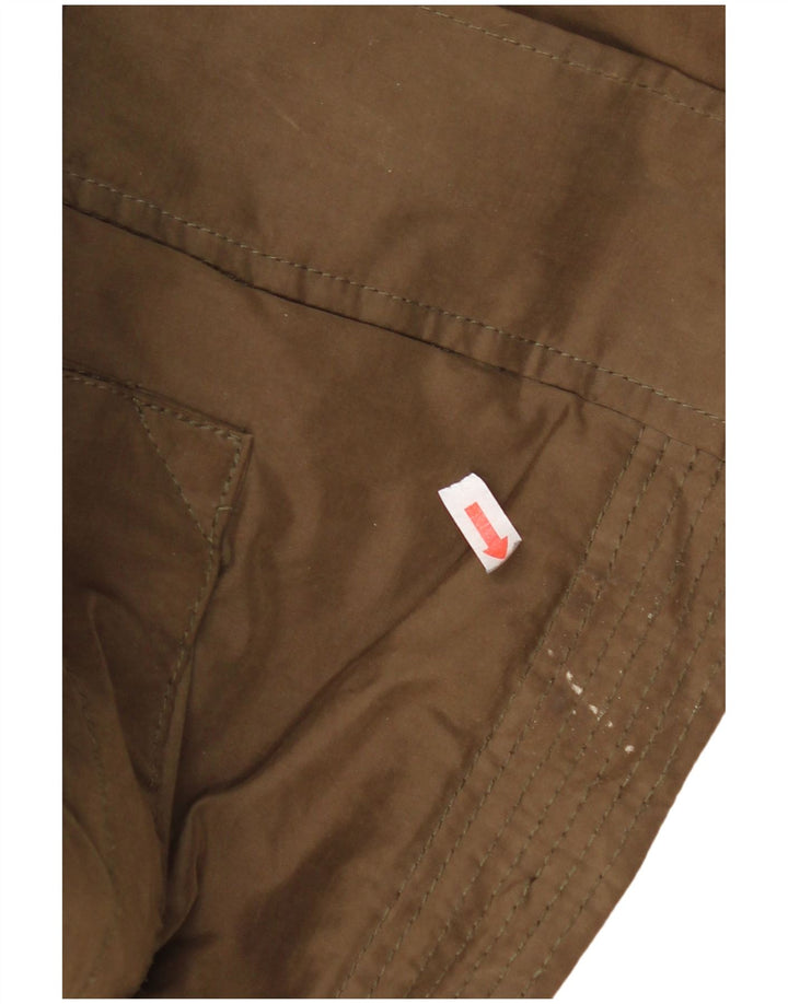 Zara Parka à capuche pour femme UK 14 en coton à carreaux kaki moyen