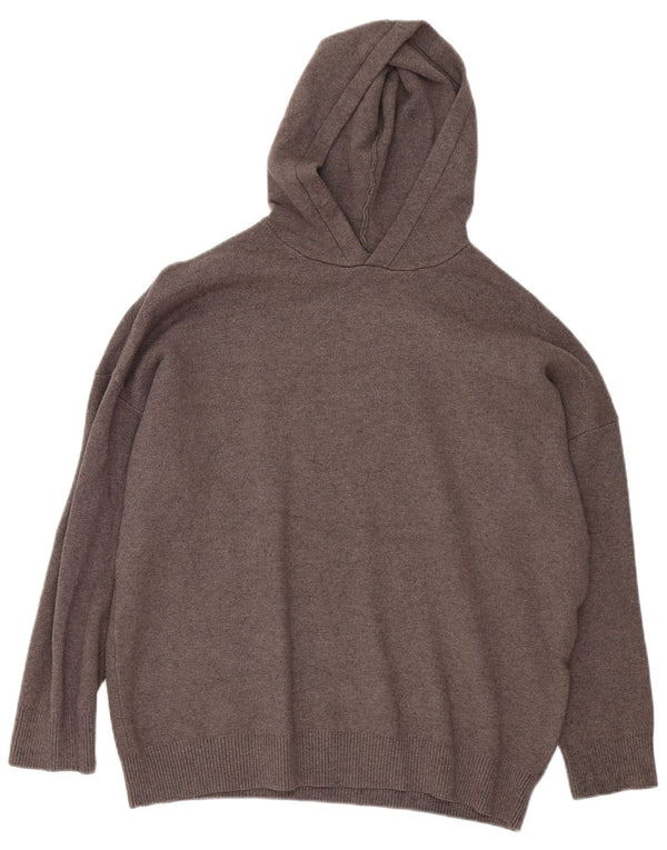 Zara Pull à capuche coupe ample pour femme UK 14 Viscose marron moyen