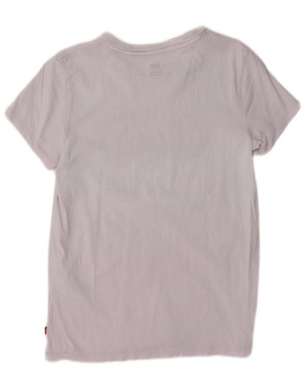 Levi's T-Shirt Graphique Femme UK 10 Small Violet Coton
