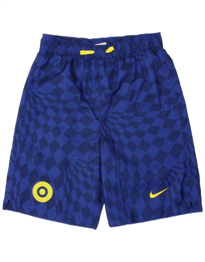 NIKE Short de sport graphique pour garçon 13-14 ans XL Bleu Géométrique Polyester