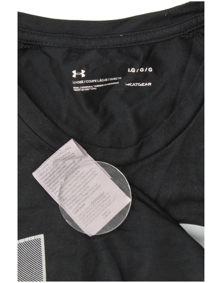 UNDER ARMOUR T-shirt graphique Heat Gear pour hommes Grand noir Polyester