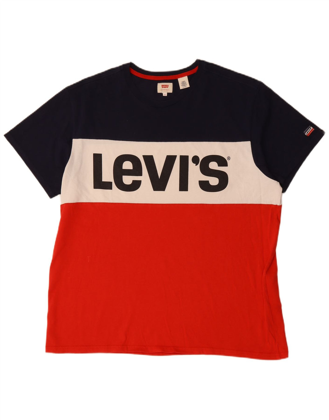 LEVI'S T-Shirt Graphique Top XL Multicolore Colourblock Coton Homme