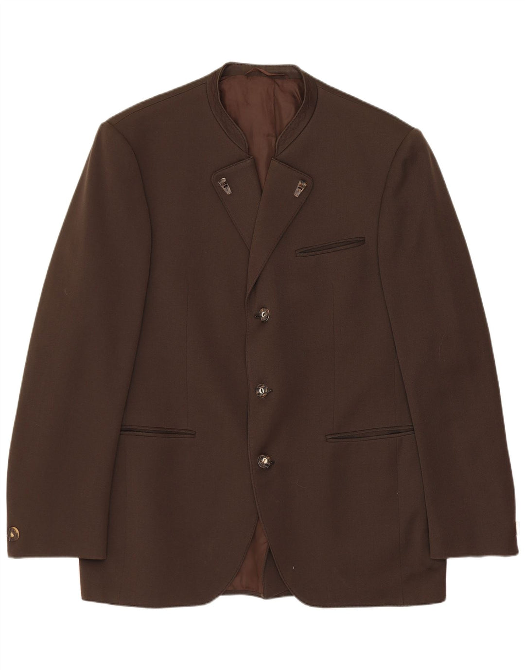 vintage Homme 3 Bouton Blazer Veste UK 38 Laine Brun Moyen