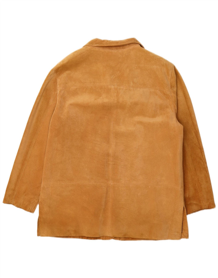 Martin Eden Veste blazer en daim à 4 boutons pour femme IT 48 XL Cuir beige