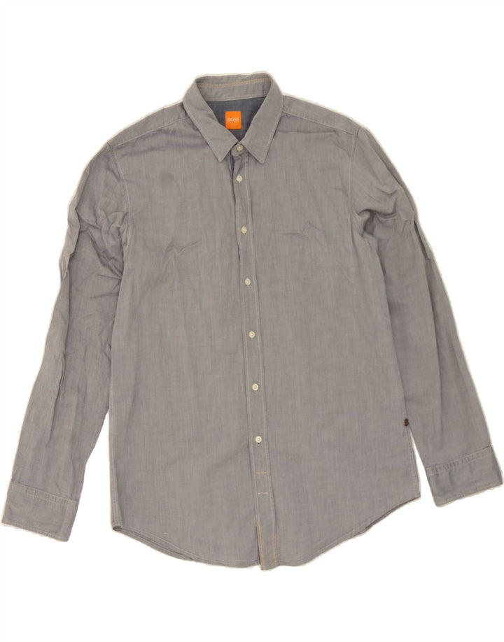 HUGO BOSS Mens Shirt XL Grey Cotton Vintage Hugo Boss and Second-Hand Hugo Boss from Messina Hembry 