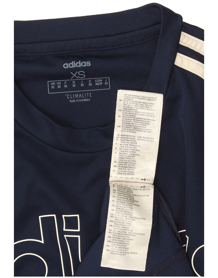 Adidas Hommes Climalite Graphic T-Shirt Top XS Bleu Marine Polyester