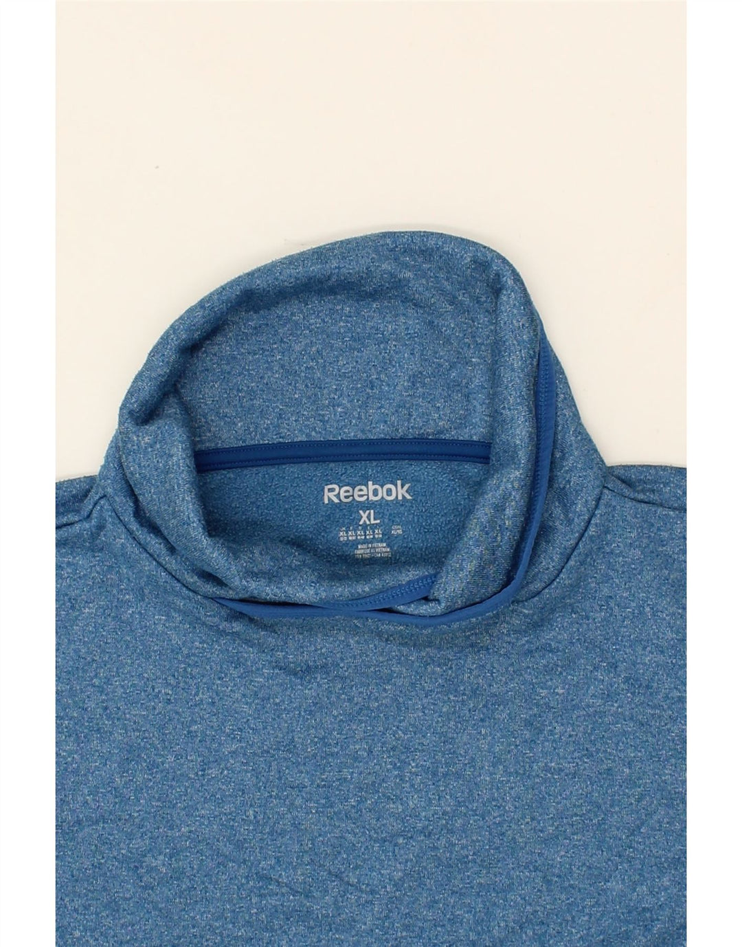 REEBOK Womens Roll Neck Sweatshirt Jumper UK 18 XL Blue Flecked Polyester Vintage Reebok and Second-Hand Reebok from Messina Hembry 