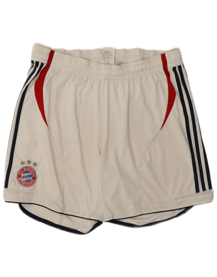 ADIDAS Short de sport FC Bayern Munchen pour homme UK 42 Large Blanc Colorblock